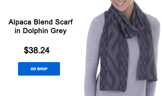 Alpaca Blend Scarf in Dolphin Grey and Slate from Peru