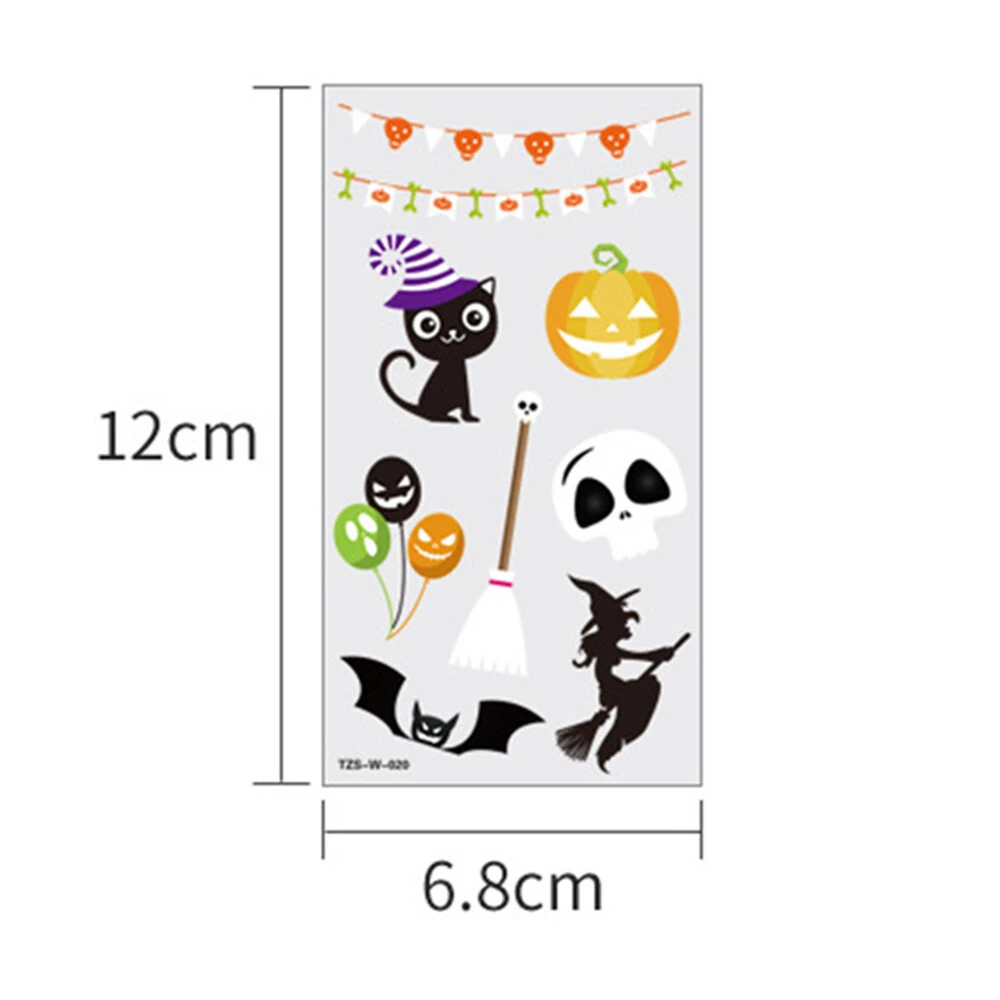 10-Sheet Glow in The Dark Halloween Tattoo Stickers Ghost Pumpkin Fluorescent Temporary Body Stickers for Halloween Nighttime Parties Carnival & Festive Events - Image 3
