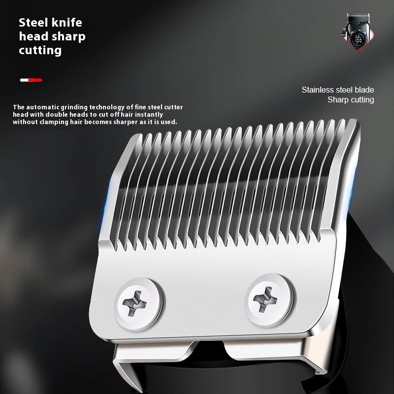 MARSKE Professional Hair Clipper Stainless Steel Blade Sharp Cutting High Power Low Noise LED Digital Display Rechargeable Adjustable - Image 4