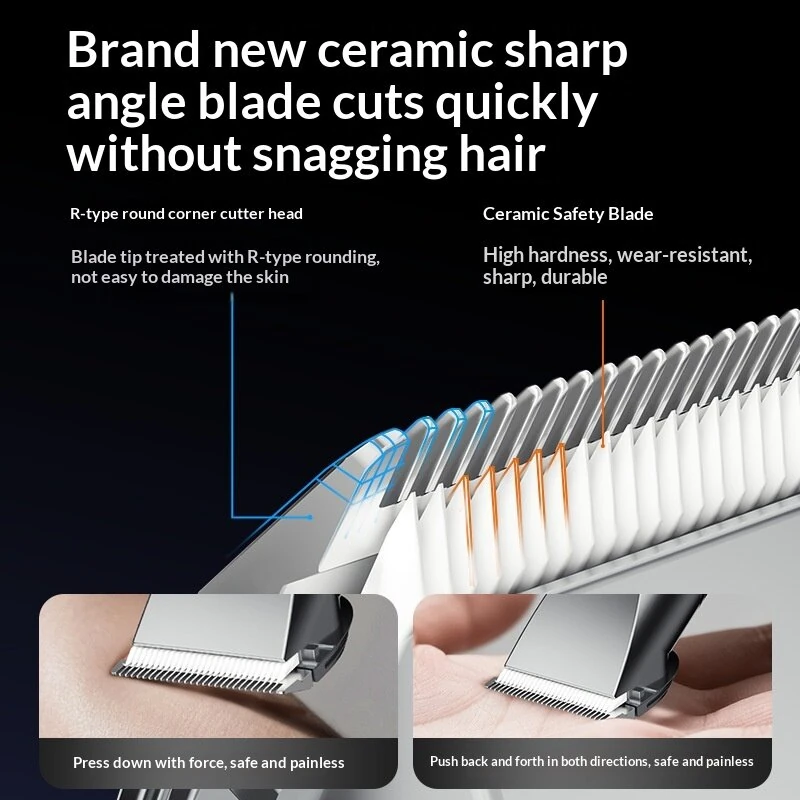 Lenovo Hair Clipper with LED Display 5 Speed Settings 240Min Cordless Use USB Charging 4 Guide Combs Low Noise Hair Trimmer for Home Professional Haircut - Image 2
