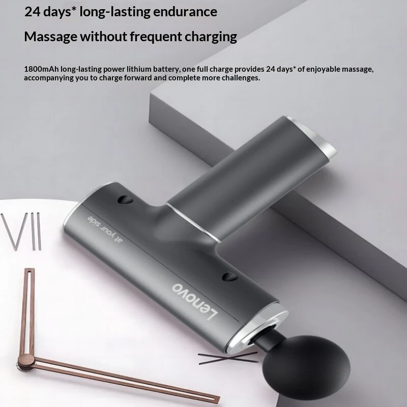 Lenovo Deep Tissue Massage Gun with Storage Case 99 Speed Levels 8 Massage Heads LCD Display Type-C Rechargeable Quiet Muscle Massager - Image 5