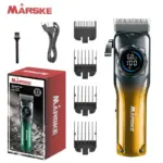 MARSKE Professional Hair Clipper Stainless Steel Blade Sharp Cutting High Power Low Noise LED Digital Display Rechargeable Adjustable