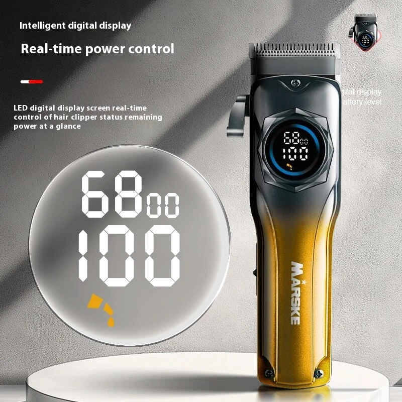 MARSKE Professional Hair Clipper Stainless Steel Blade Sharp Cutting High Power Low Noise LED Digital Display Rechargeable Adjustable - Image 2