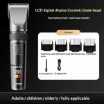 Lenovo Hair Clipper with LED Display 5 Speed Settings 240Min Cordless Use USB Charging 4 Guide Combs Low Noise Hair Trimmer for Home Professional Haircut