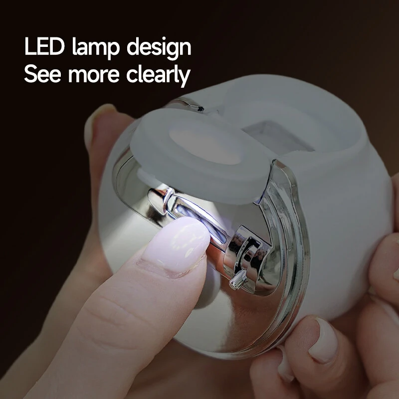 2-in-1 Electric Nail Clipper Trimmer Rechargeable Automatic Nail Grinder with 2.5x Magnifying Glass & LED Light Low Noise Safe for Baby Kids Adults - Image 3