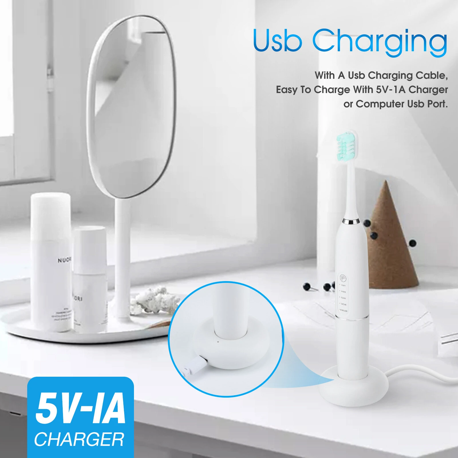 IPX7 Waterproof Electric Portable Sonic Dental Calculus Scaler  Plaque Stains Cleaner Removal