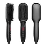2-In-1 Electric Beard Hair Straightener Brush 12 Heat Settings Adjustable Fast Heating Anti-Scald Design Hair Comb with LCD Display