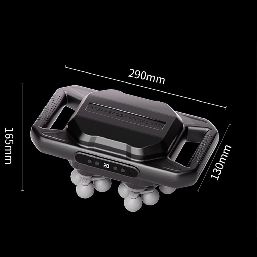 18-Head Fascia Gun Muscle Massager 20 Speed Levels Deep Tissue Percussion Therapy 2000mAh for Body Recovery Fitness Enthusiasts - Image 6